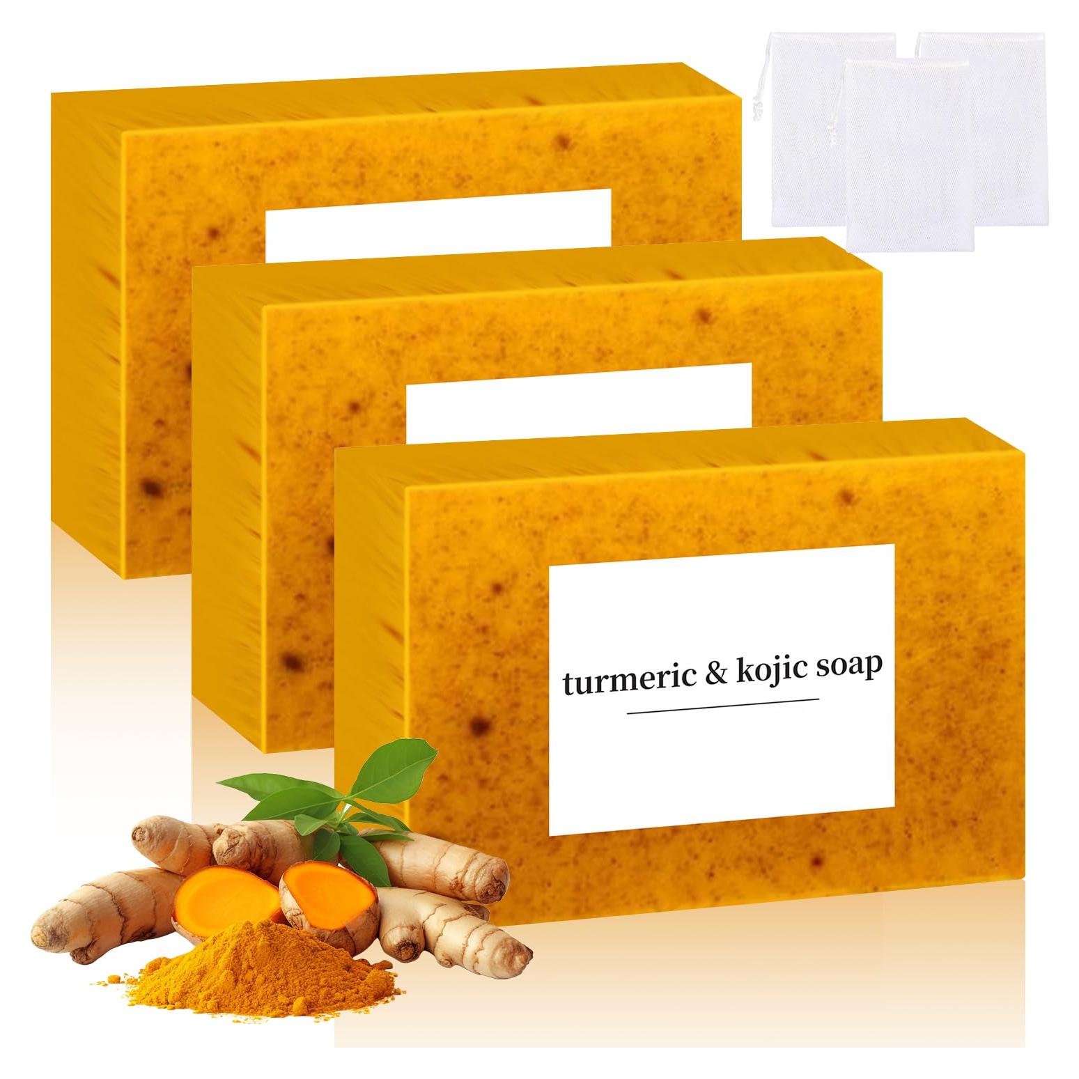 Jabón Natural de Limón y Cúrcuma Nicgou - 3 Piezas 100g