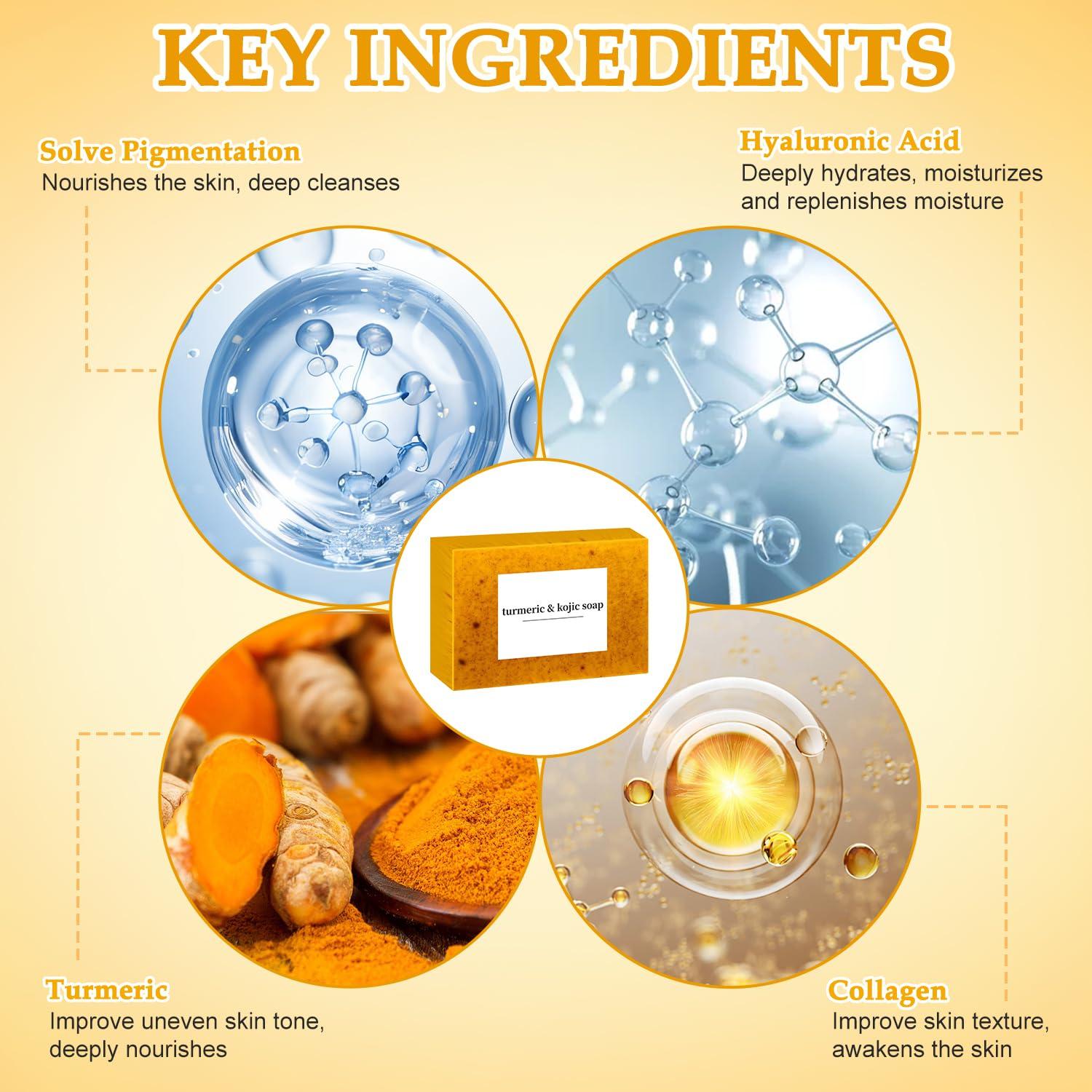 Jabón Natural de Limón y Cúrcuma Nicgou - 3 Piezas 100g