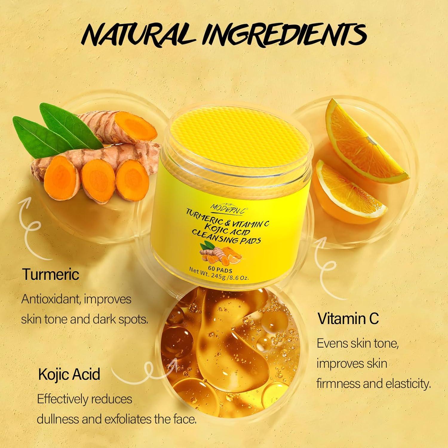 Discos Limpiadores Exfoliantes Kóji y Cúrcuma 60 Pcs