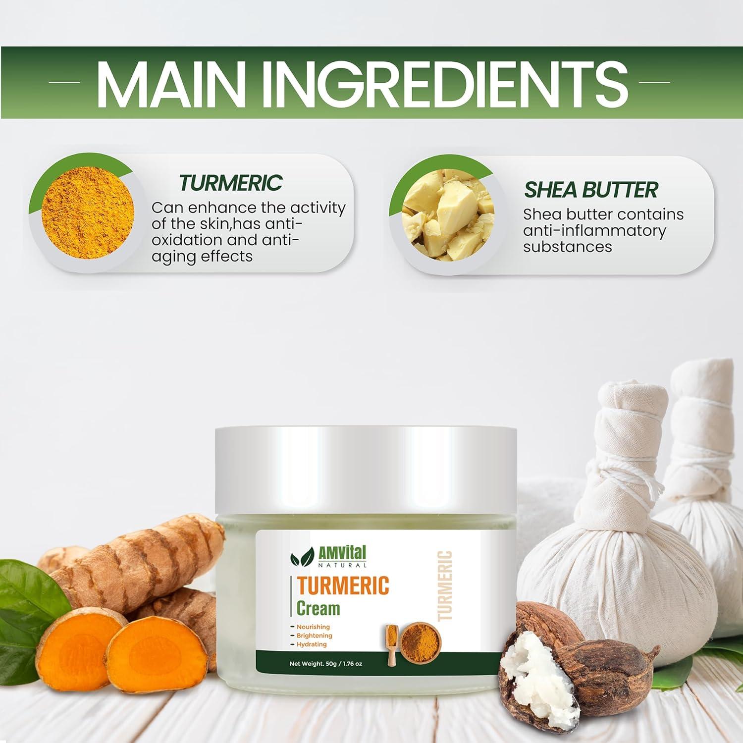 Crema Facial Natural AMVital con Cúrcuma - Hidratante Suave 150g