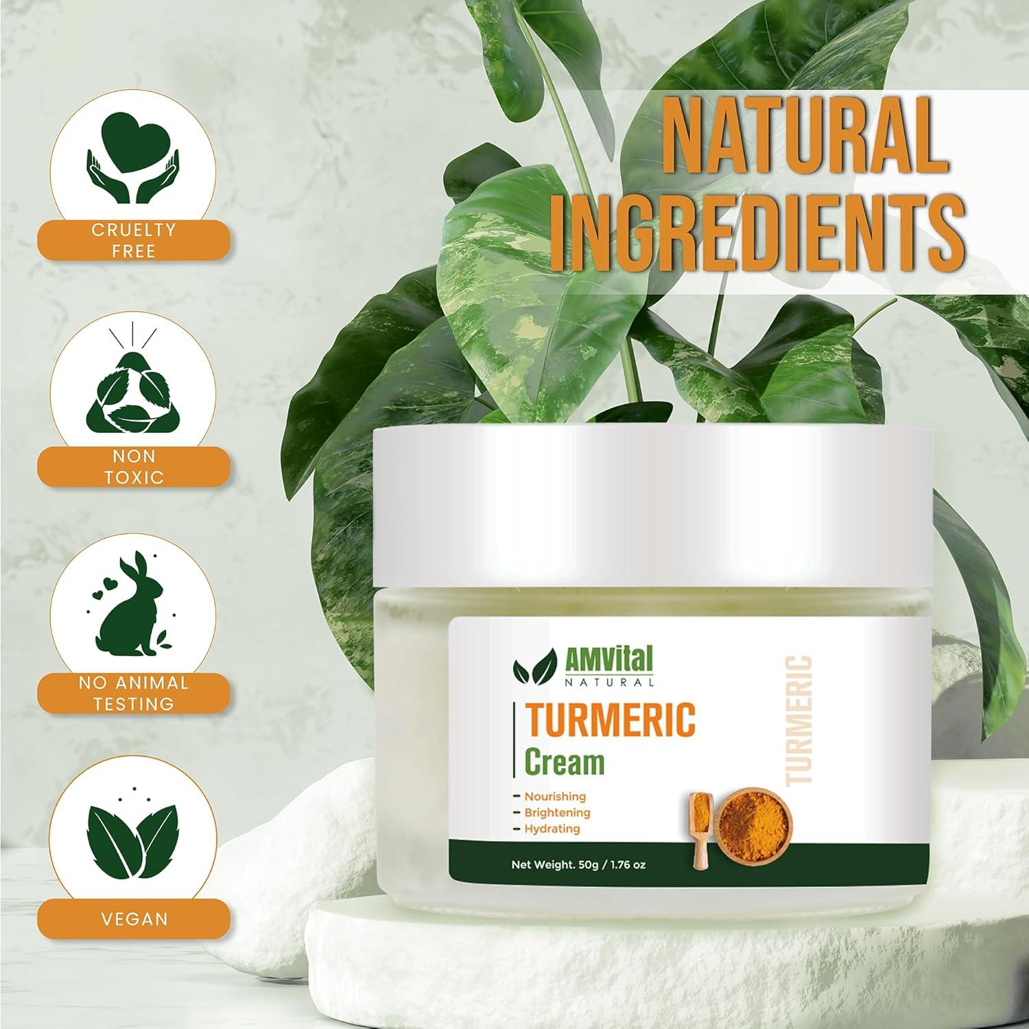 Crema Facial Natural AMVital con Cúrcuma - Hidratante Suave 150g