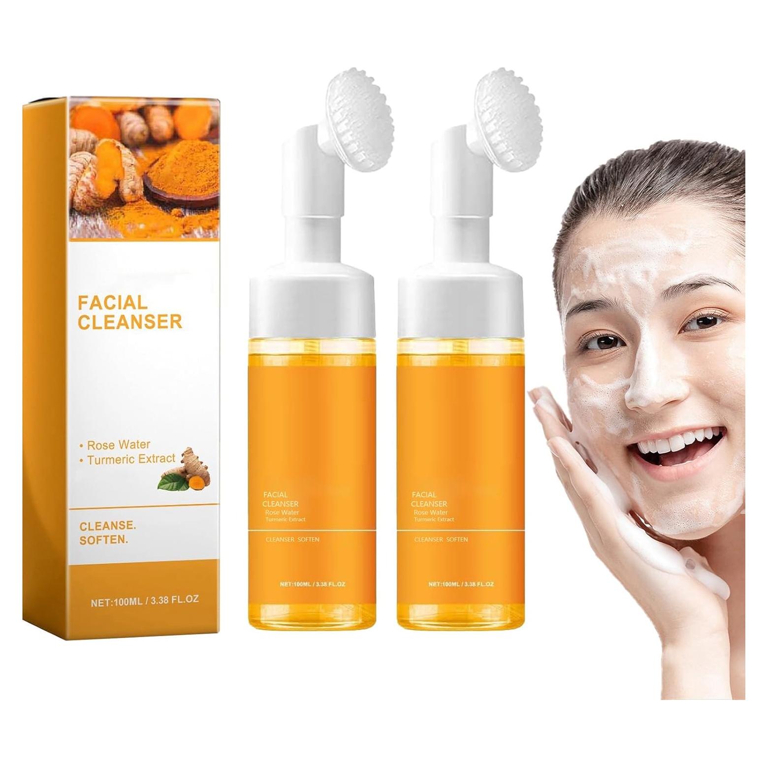Limpiador Facial Espumoso de Cúrcuma EAEVDJ - 2 Pcs