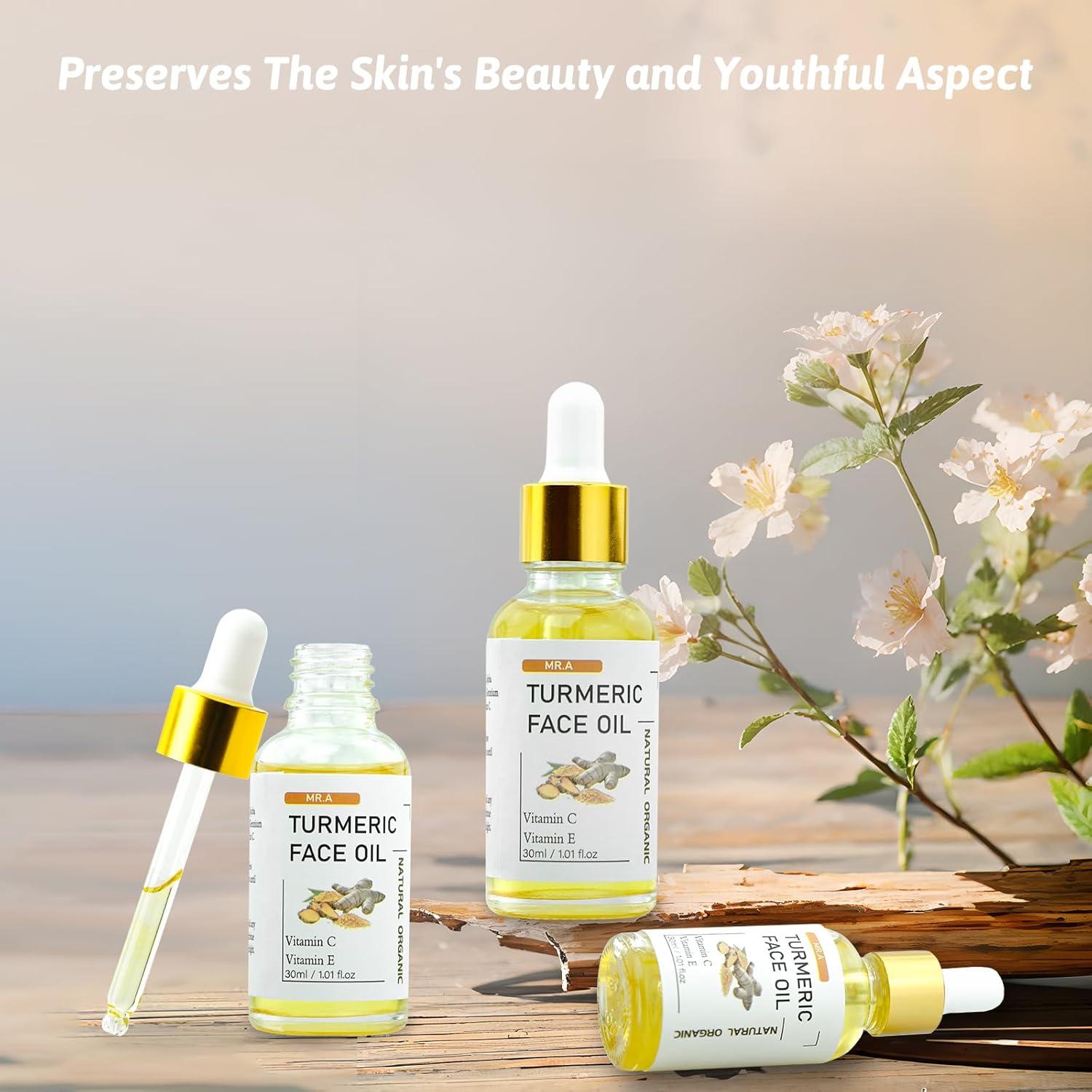 Aceite de Cúrcuma MR.A 3 Pack 29.57 ML para Cara y Cuerpo