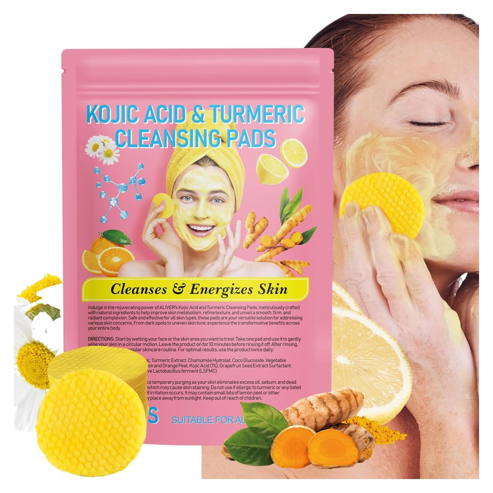 Toallitas Limpiadoras HUALIJIA Ácido Kójico y Cúrcuma 40 Unidades