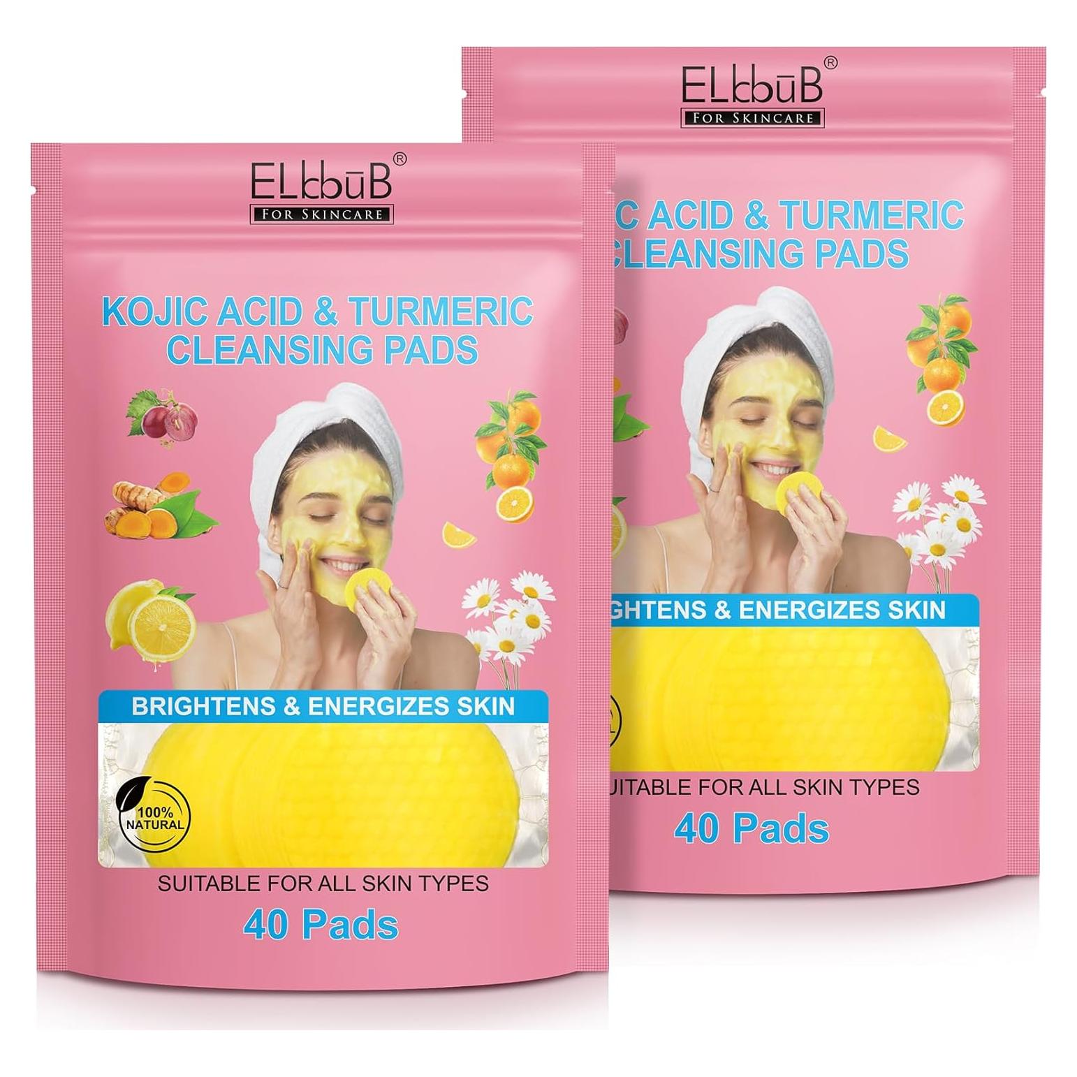 Discos Limpiadores de Cúrcuma ELBBUB - 40 Unidades para Cuidado Facial