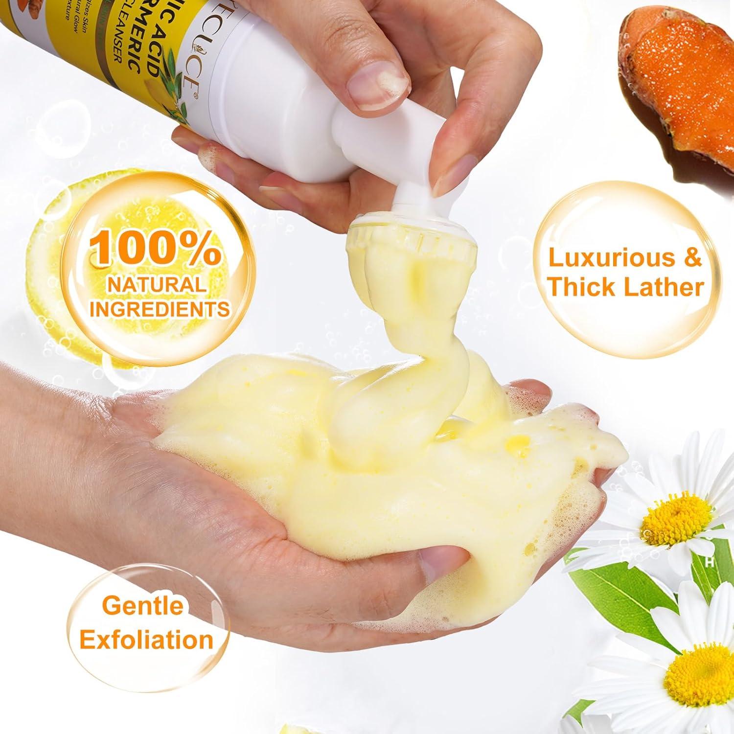 Mousse Limpiador Facial de Cúrcuma 150ML - Piel Suave y Hidratada