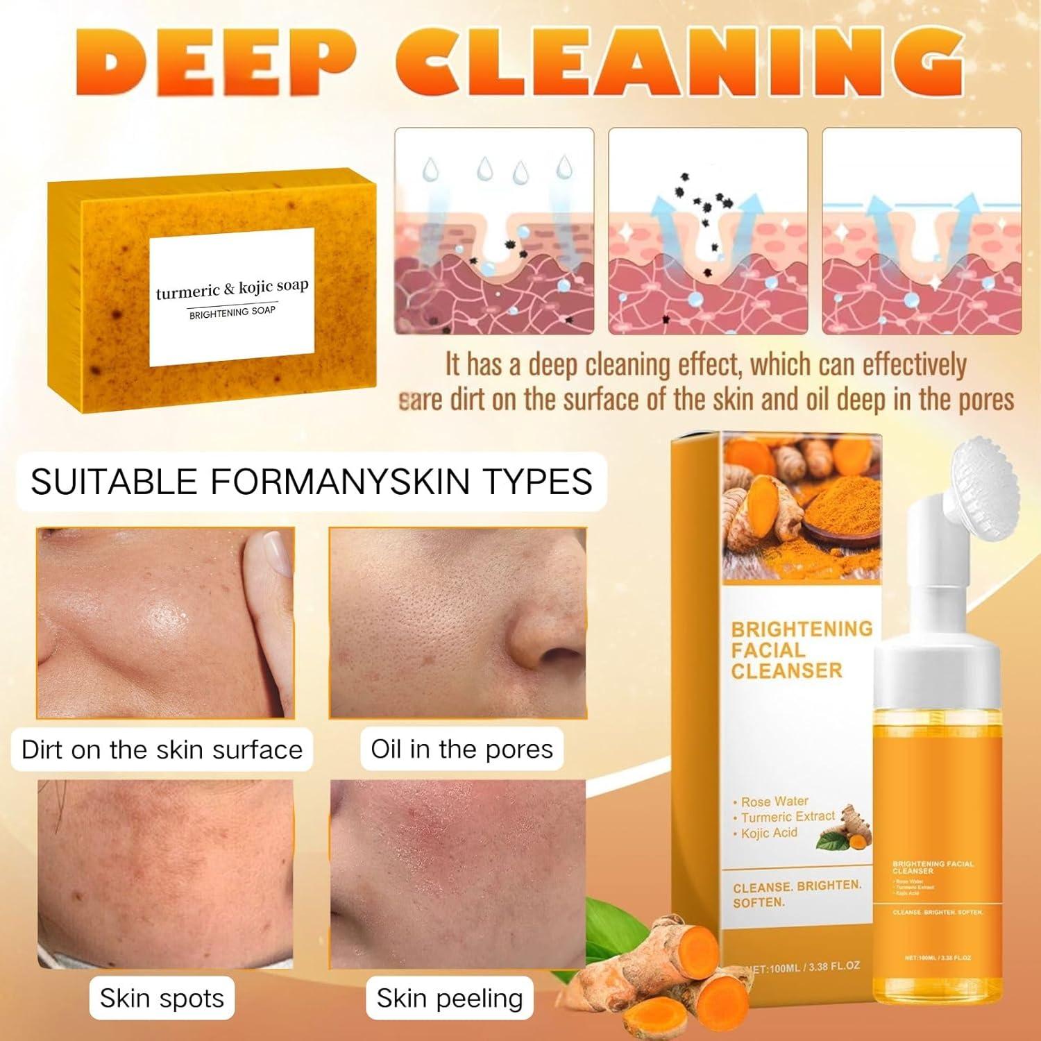 Set de Cuidado Facial y Corporal Zengjishangmao - 4 Piezas de Cúrcuma