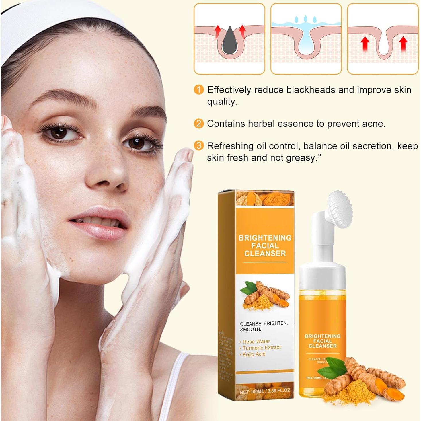 Limpiador Facial Espumoso JAYSUING de Cúrcuma - 2 Piezas