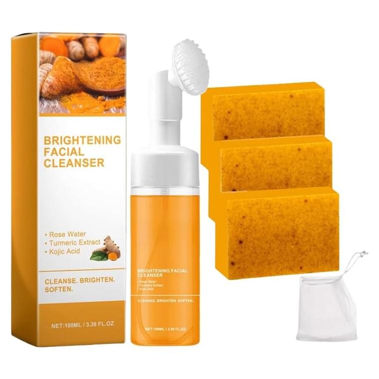 Juego de Cuidado Facial Deuiosna con Jabón y Limpiador de Cúrcuma