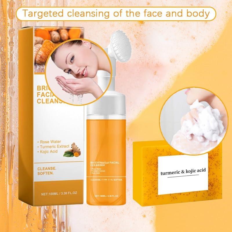 Juego de Cuidado Facial Deuiosna con Jabón y Limpiador de Cúrcuma