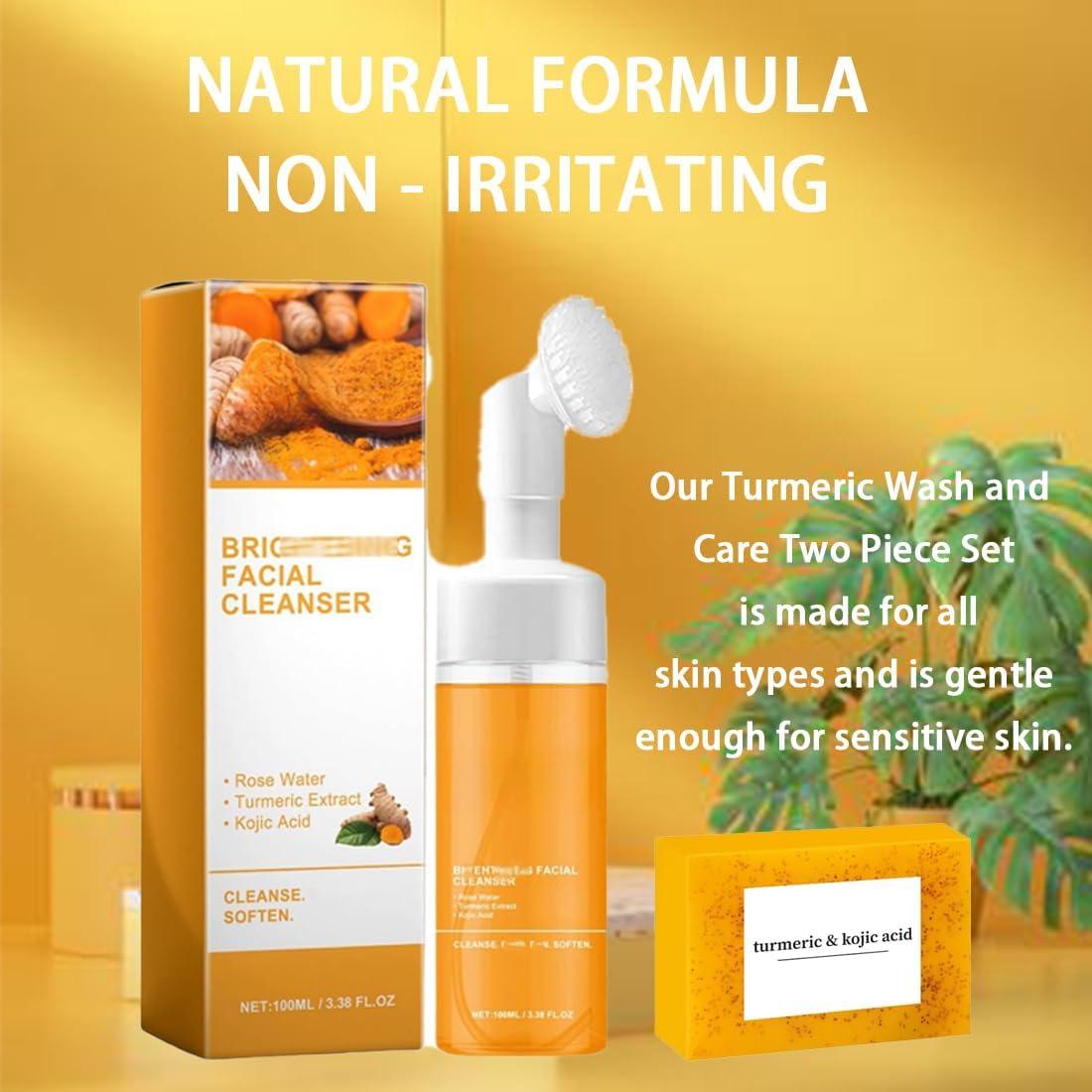 Juego de Cuidado Facial Deuiosna con Jabón y Limpiador de Cúrcuma