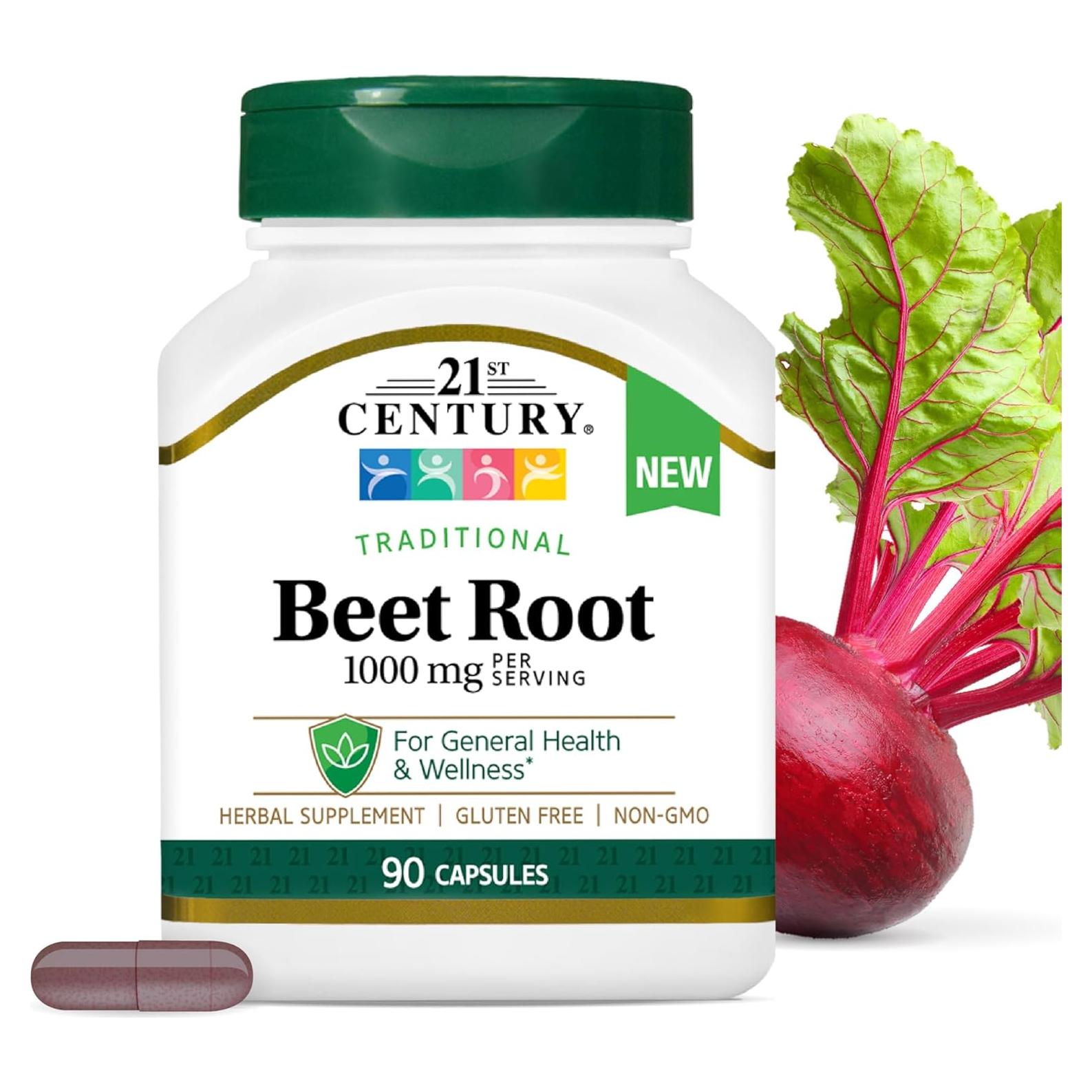 Suplemento de Raíz de Remolacha Siglo 21 1000 mg 90 Cápsulas