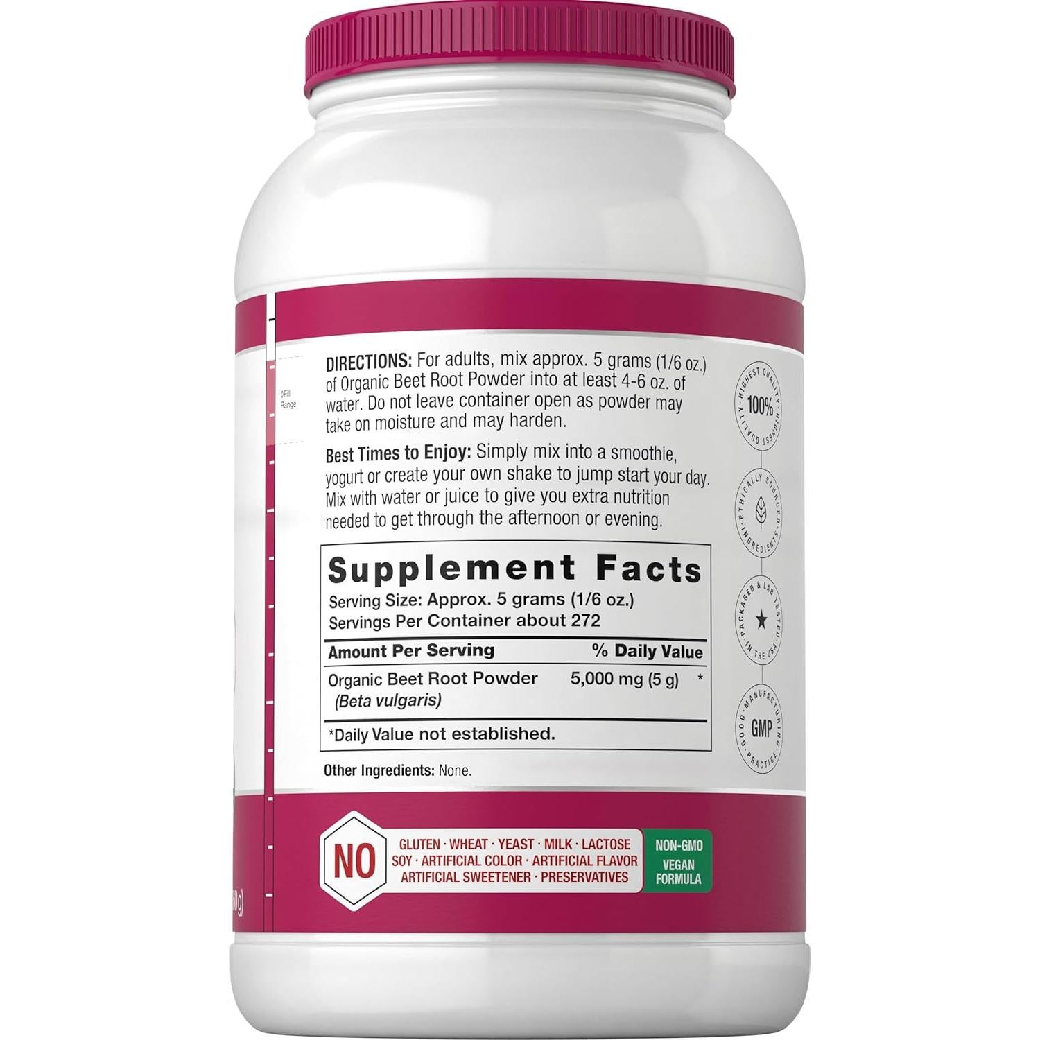 Polvo de Raíz de Remolacha Orgánica Horbaach 1.36 kg Vegano