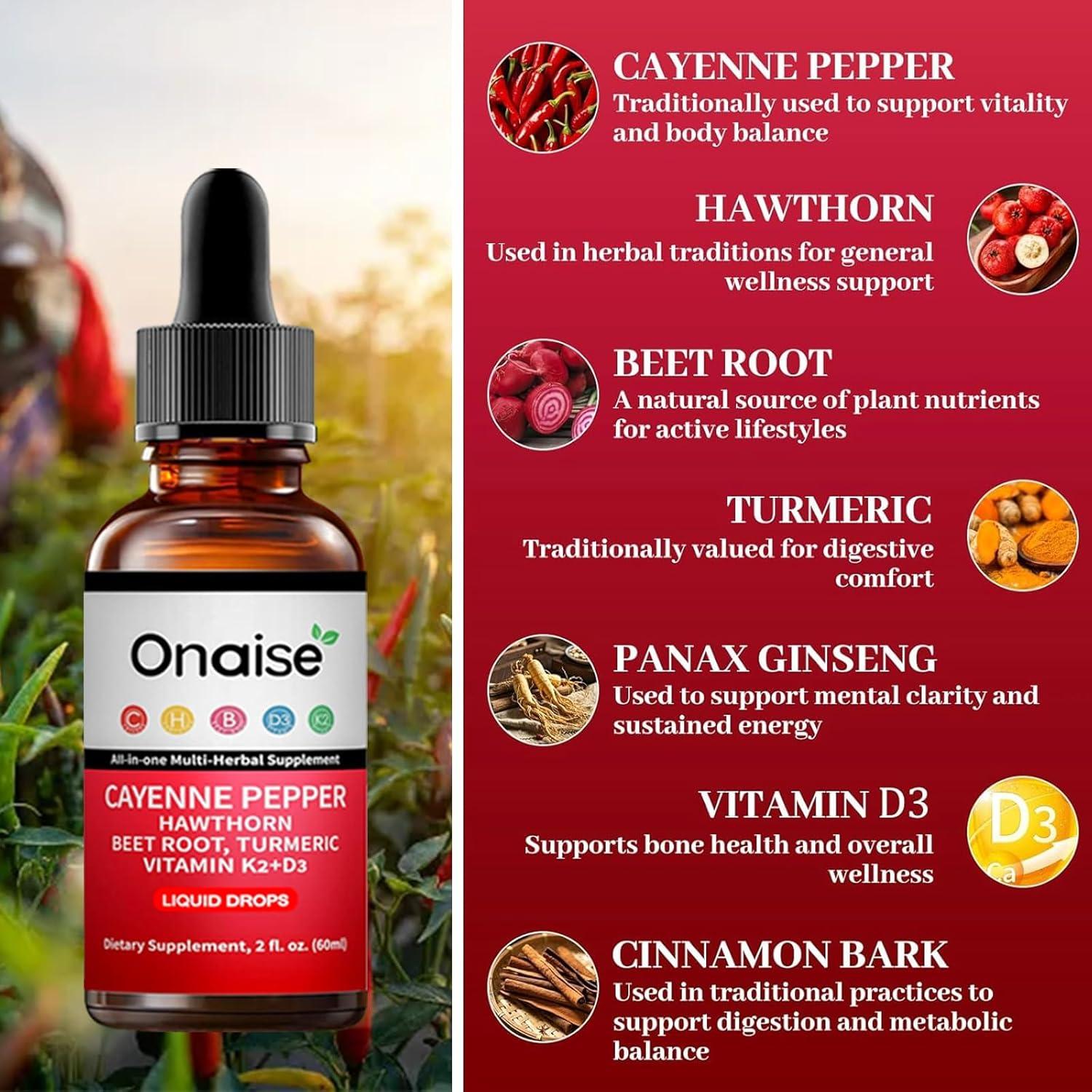 Gotas de Pimiento de Cayena ZEROBREATH 60ml - Suplemento Vegano