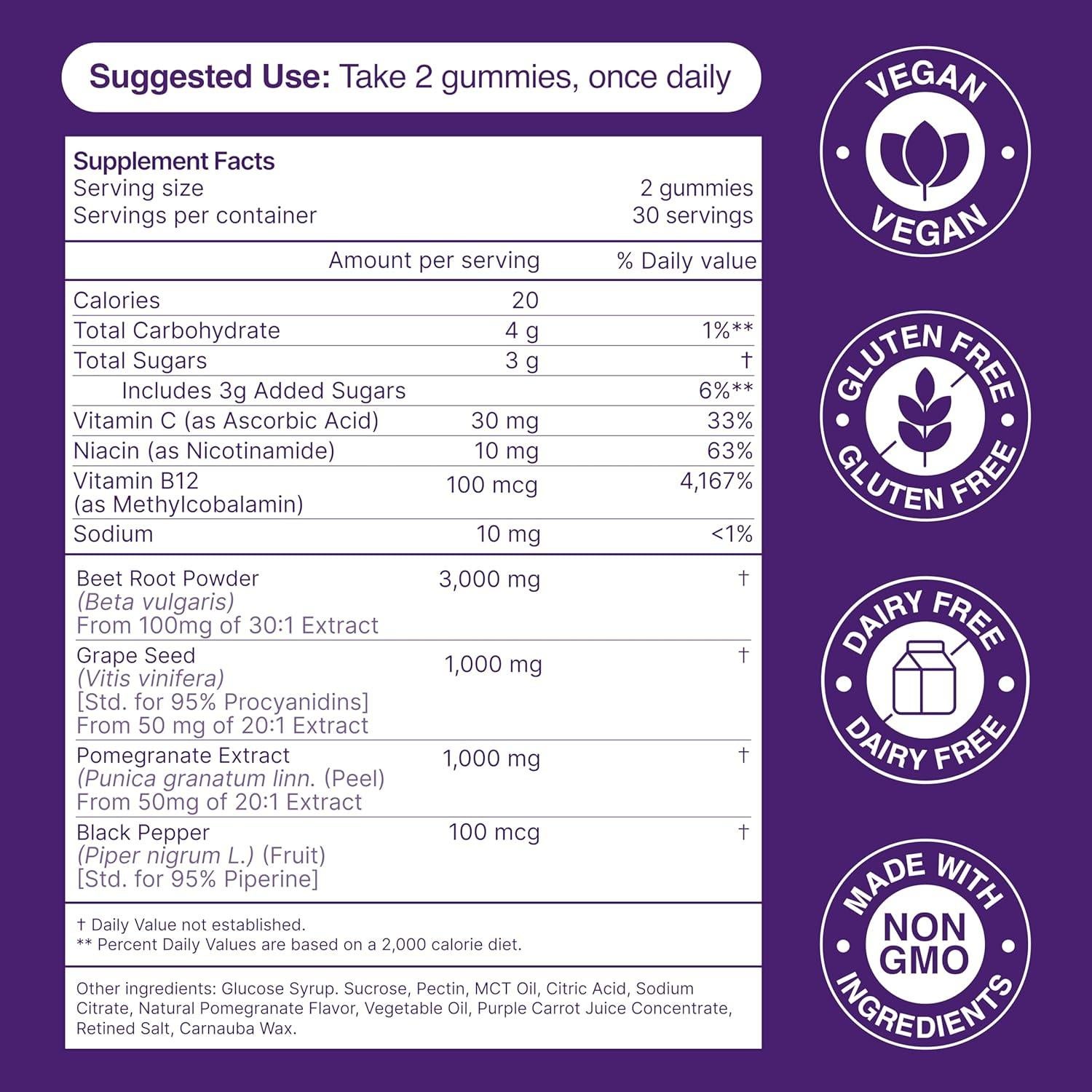 Gomitas de Remolacha Habit + Habitat - 60 Unidades Sabor Granada