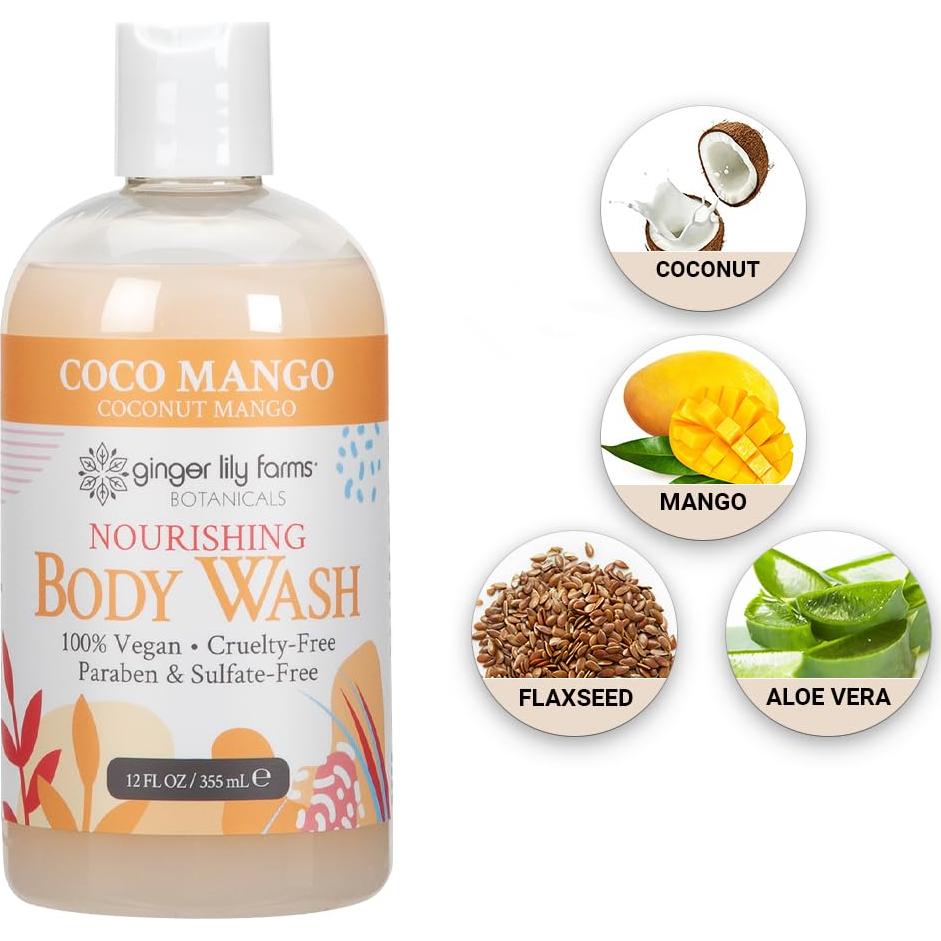 Jabón Corporal Nutritivo Ginger Lily Farms Coco Mango 354 ml