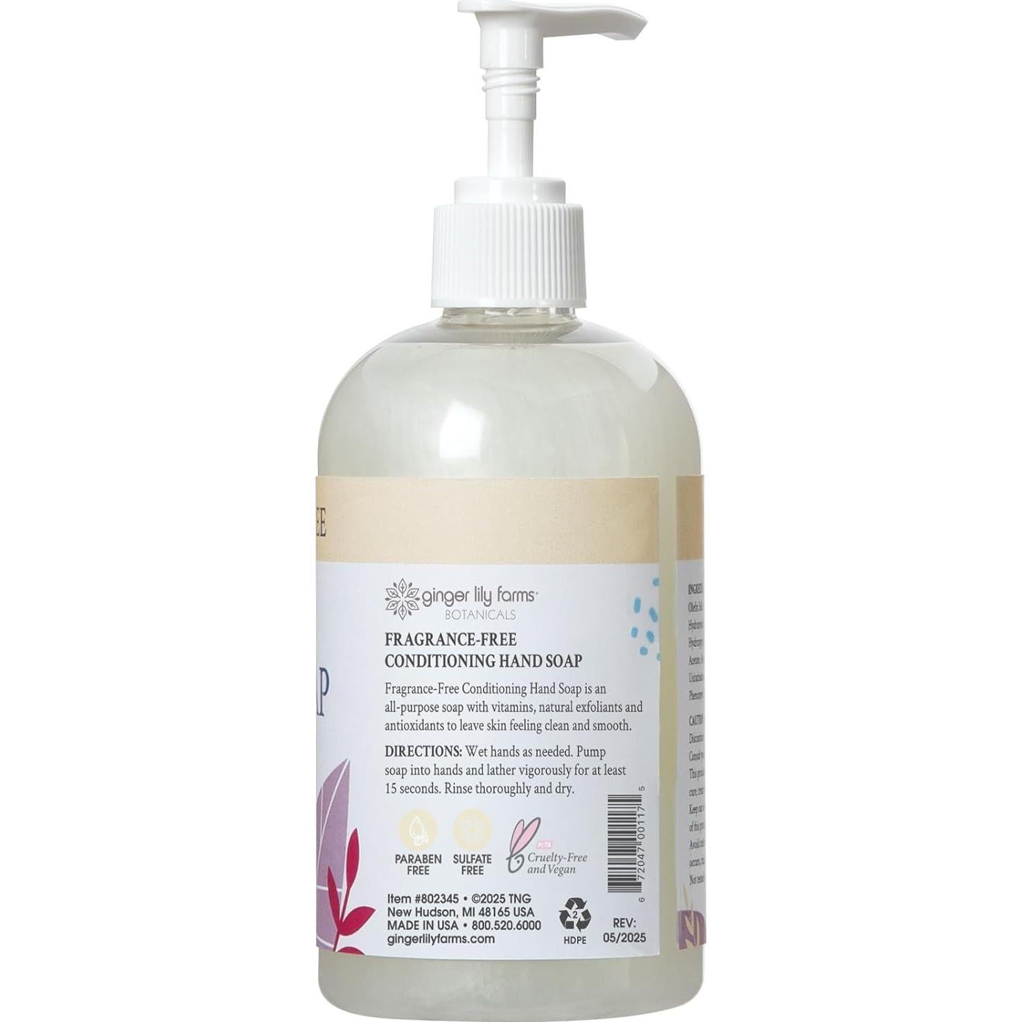 Jabón Líquido de Manos Multiusos Ginger Lily Farms 12 oz x 6