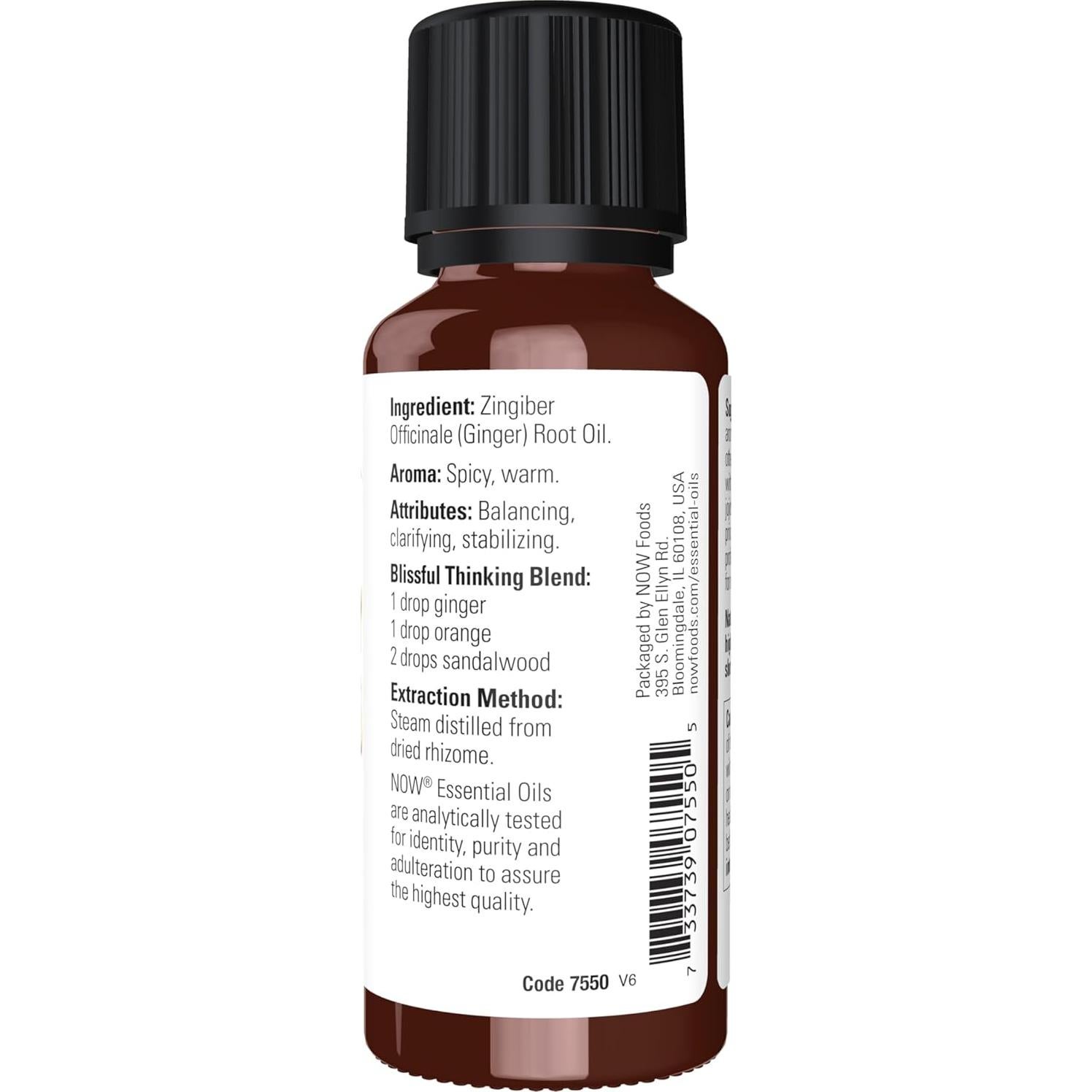 Aceite Esencial de Jengibre NOW, 100% Puro, 30 ml