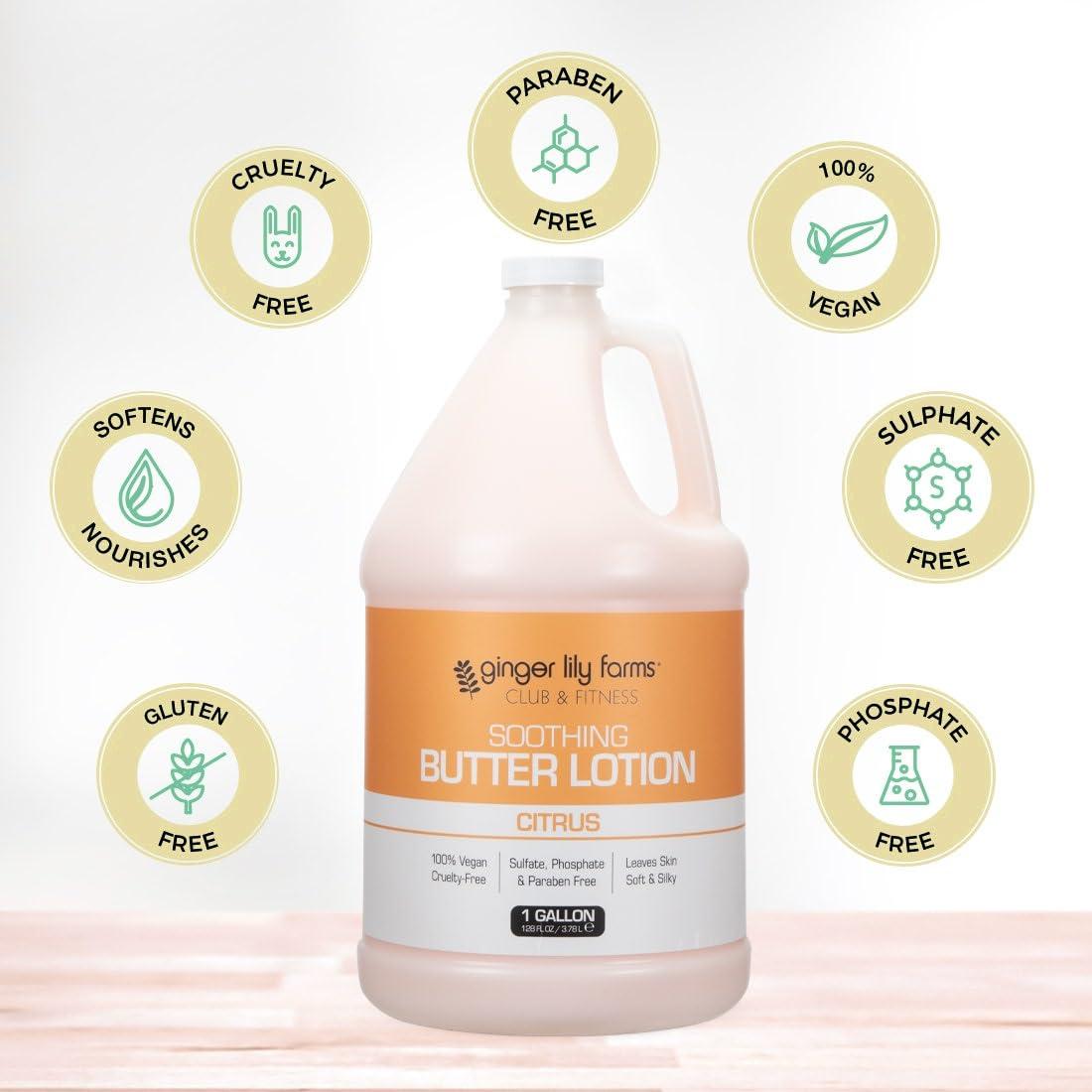 Loción Corporal Calmante Ginger Lily Farms 1 Galón Vegana