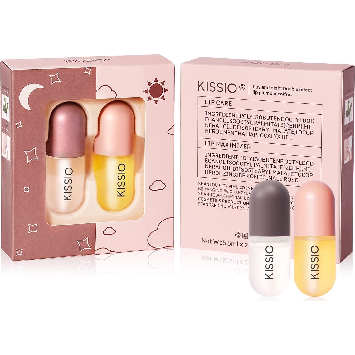 Set de Aumento de Labios KISSIO 2PCS Hidratante Diurno y Nocturno