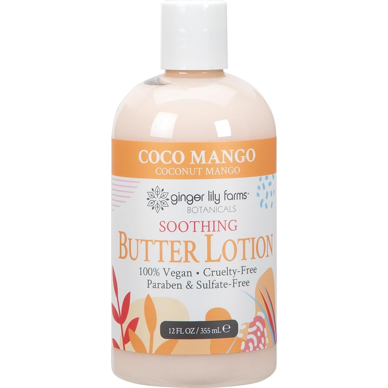 Loción de Mantequilla Calmante Ginger Lily Coco Mango 12 oz