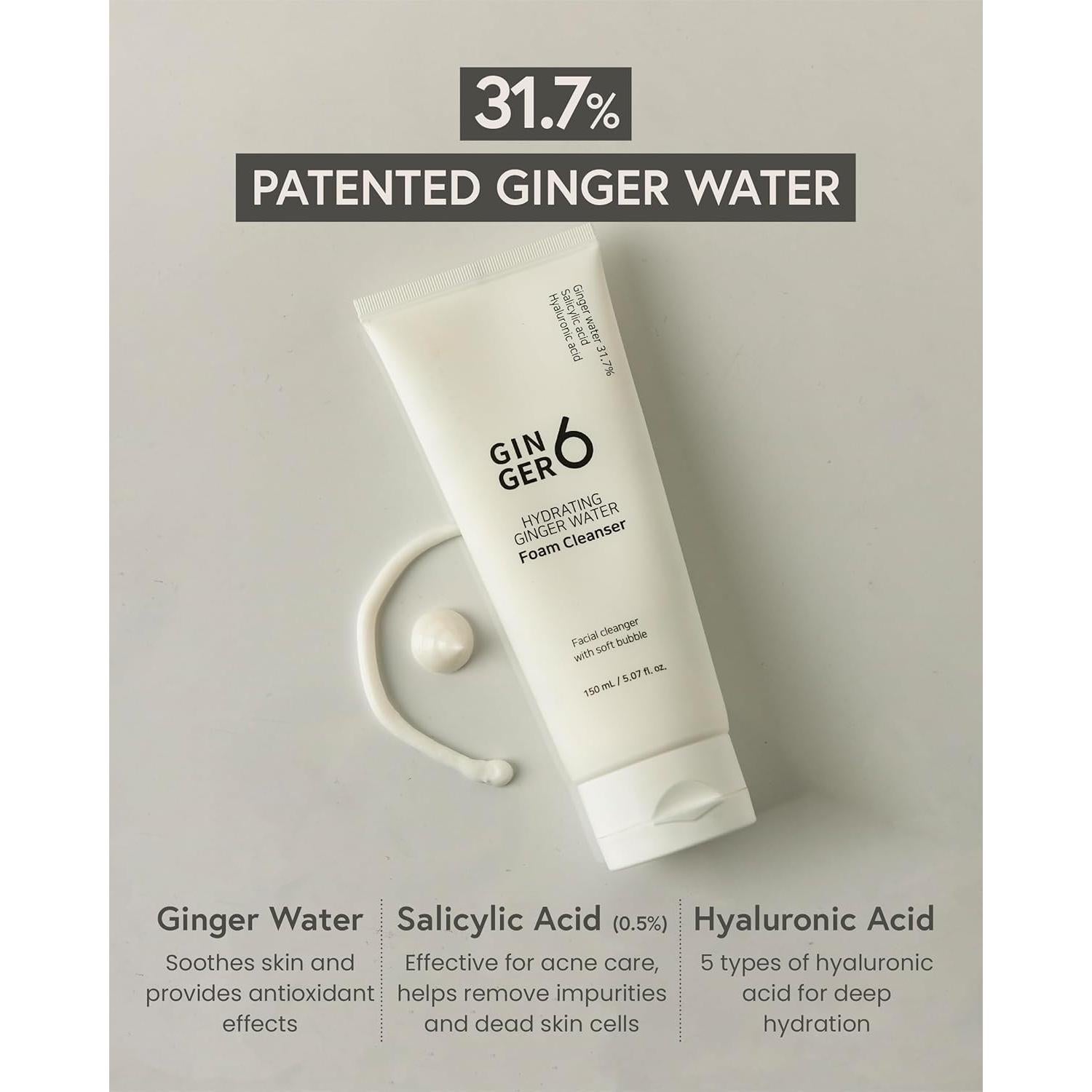 Limpiador Facial Espumoso Ginger6 150ml - Piel Grasa, Jengibre
