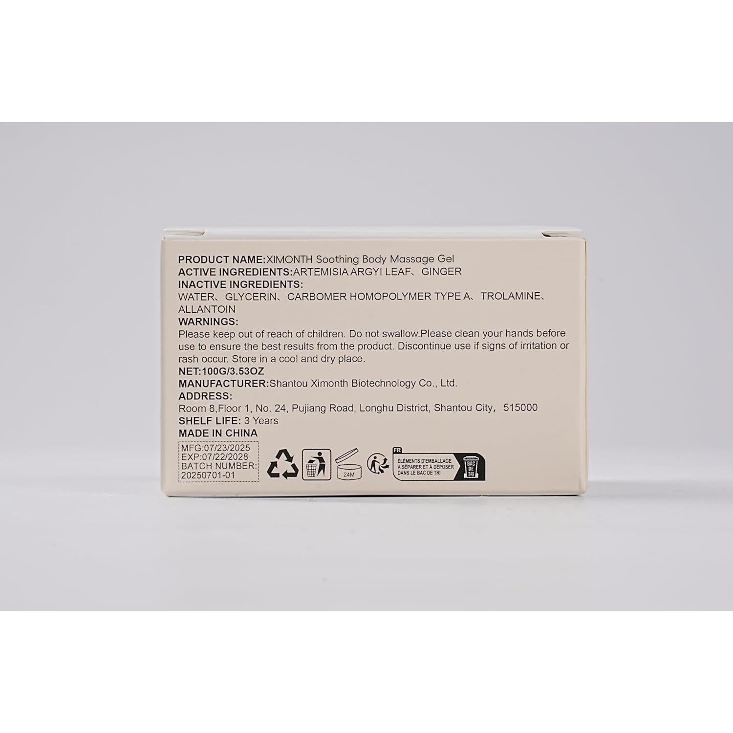 Gel de Masaje Corporal Calmante VivaBloom 100g con Jengibre