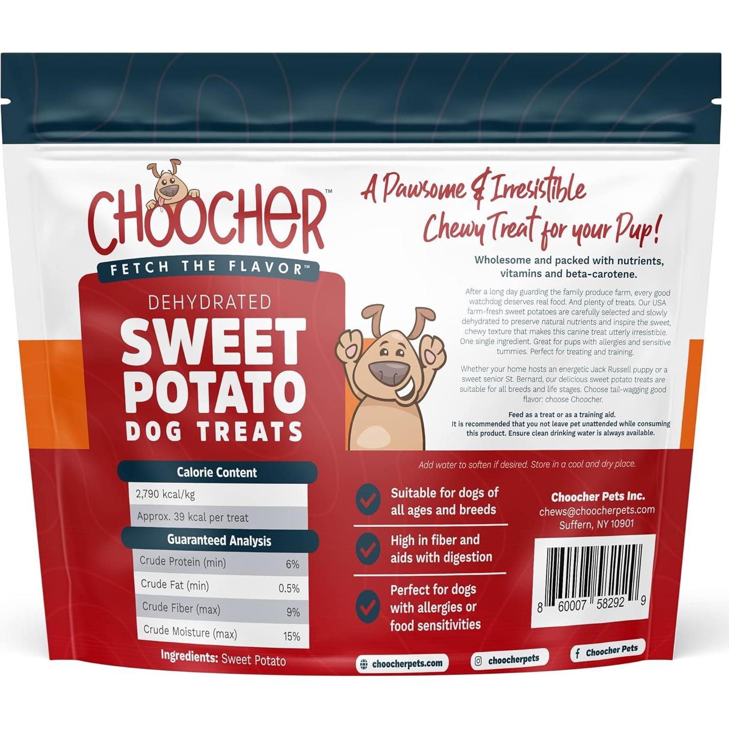 Galletas Veganas para Perros CHOOCHER de Batata 396g - Sin Gluten