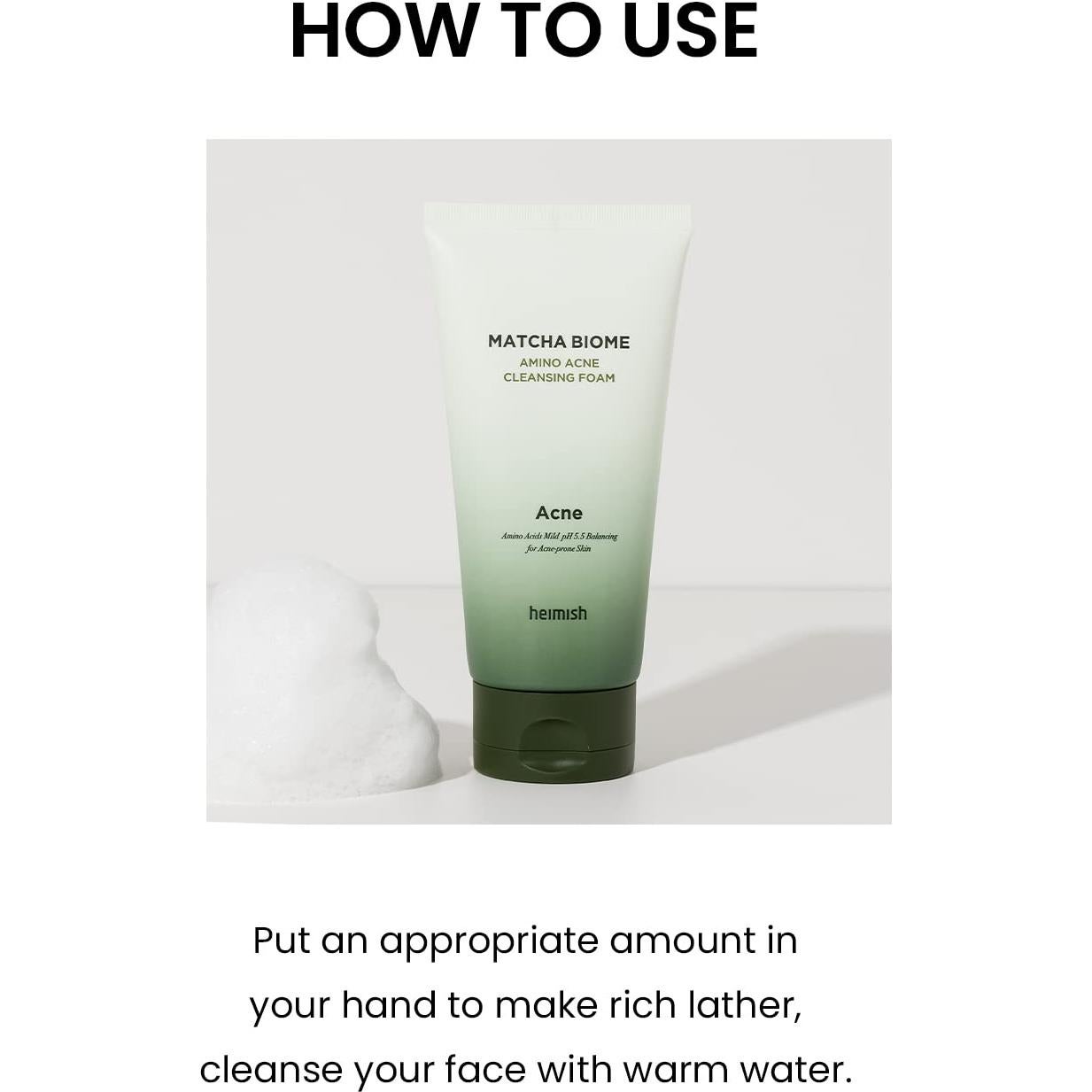 Espuma Limpiadora Facial HEIMISH Matcha Biome 150g - Piel Grasa