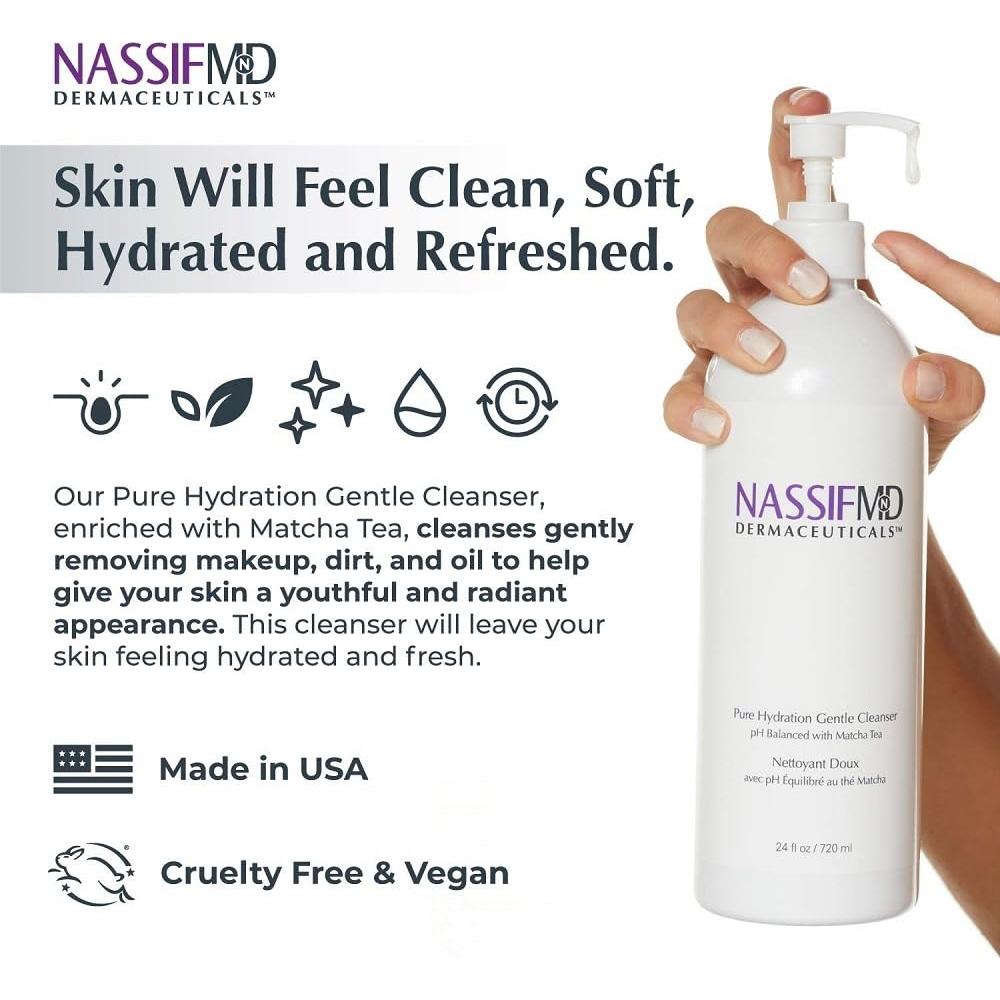 Limpiador Facial Hidratante NassifMD 177ml con Matcha y Cáñamo