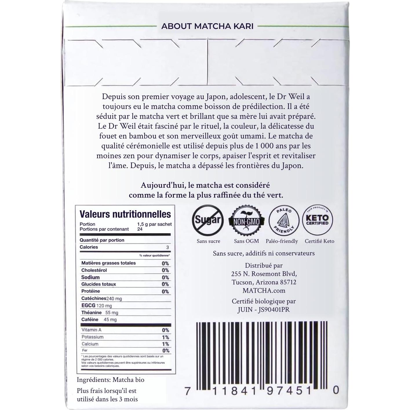 Palitos de Matcha Orgánico Ceremonial Dr. Weil - 12 Unidades