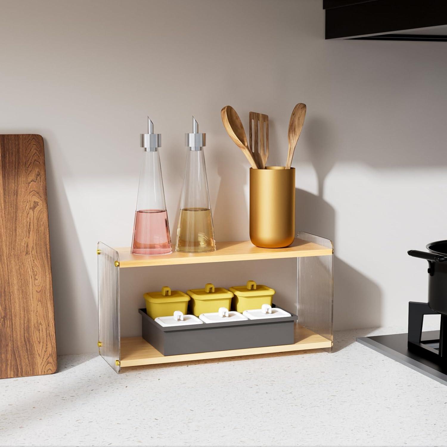 Organizador de Escritorio Fitzkor 2 Niveles Acrílico Marrón