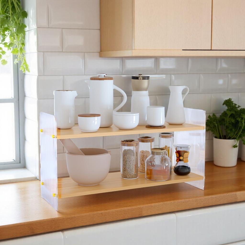 Organizador de Escritorio Fitzkor 2 Niveles Acrílico Marrón