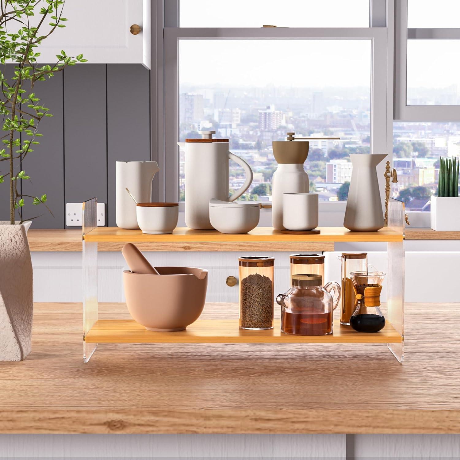 Organizador de Escritorio Fitzkor 2 Niveles Acrílico Marrón