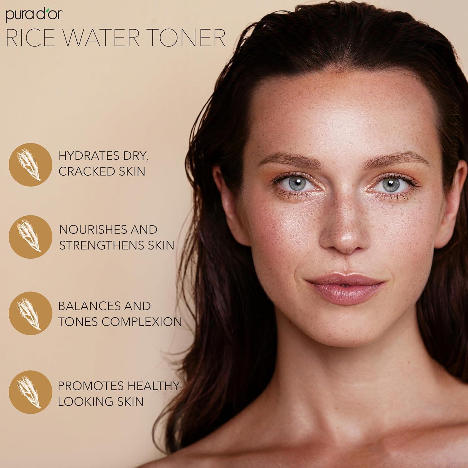 Tónico Facial de Agua de Arroz PURA D'OR 98 ml Hidratante