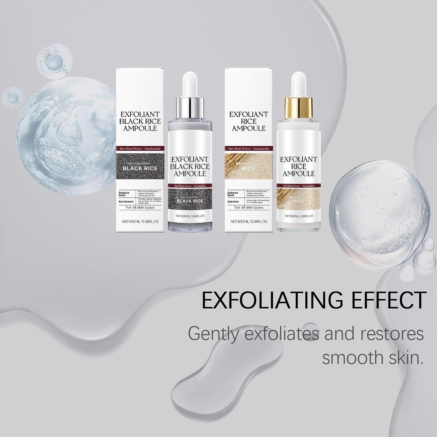 Ampoule Exfoliante de Arroz Negro y Blanco OUKPANE 50 ml x2