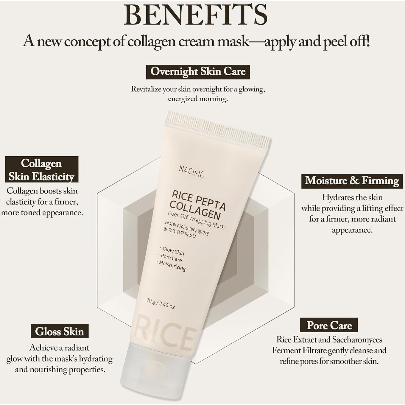 Kit de Cuidado de Piel NACIFIC Rice Pepta Collagen - 3 Pasos