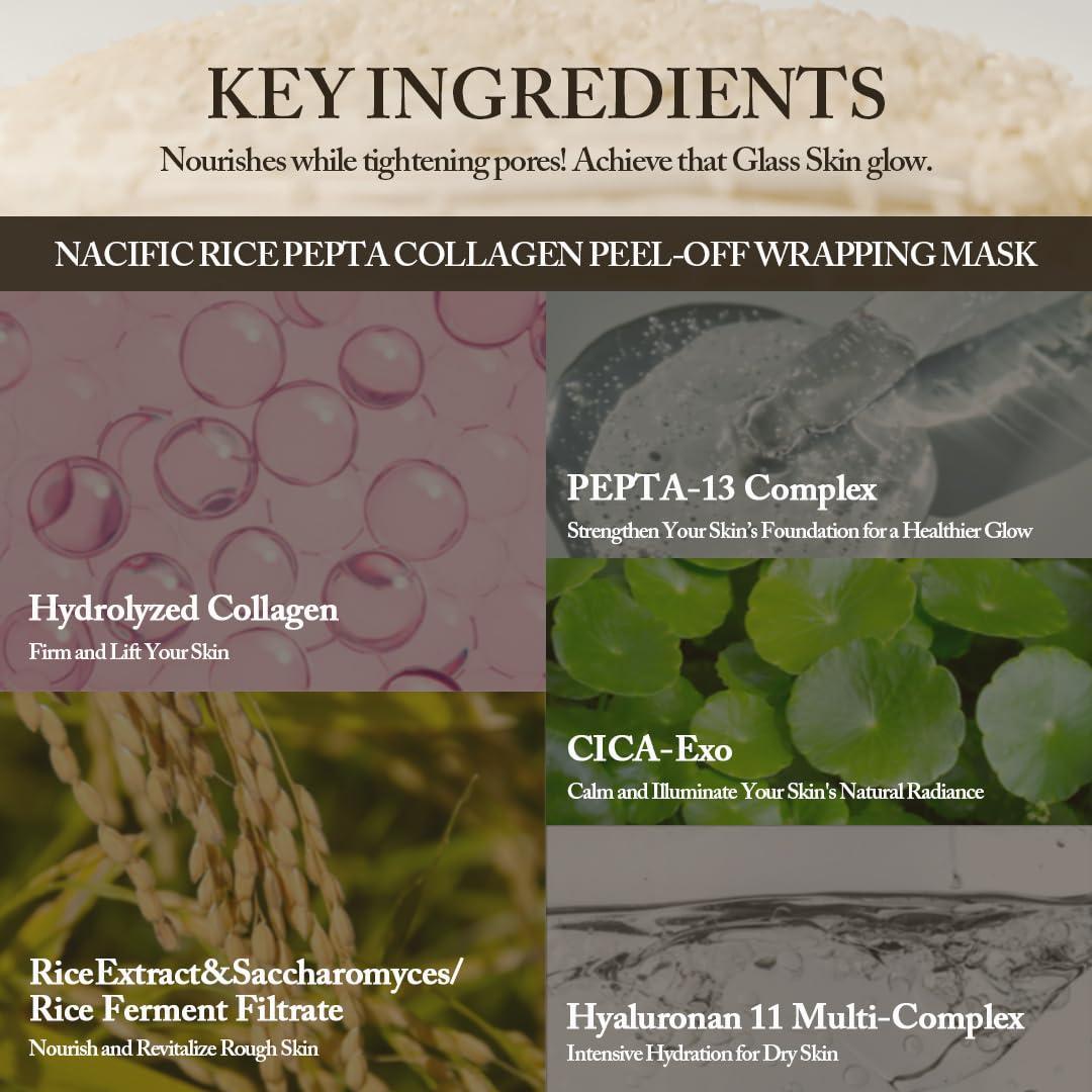 Kit de Cuidado de Piel NACIFIC Rice Pepta Collagen - 3 Pasos