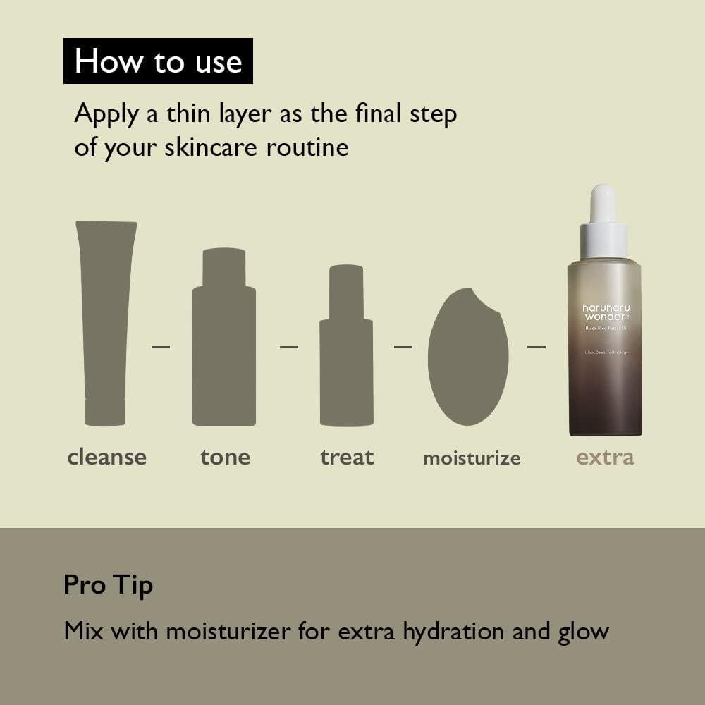 Aceite Facial de Arroz Negro Haruharu 30ml - Hidratante Vegano