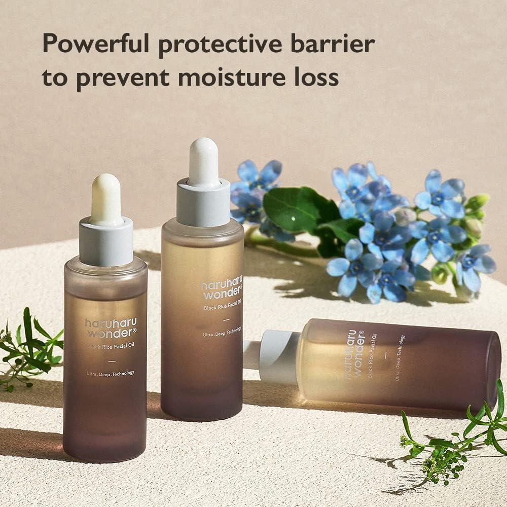 Aceite Facial de Arroz Negro Haruharu 30ml - Hidratante Vegano