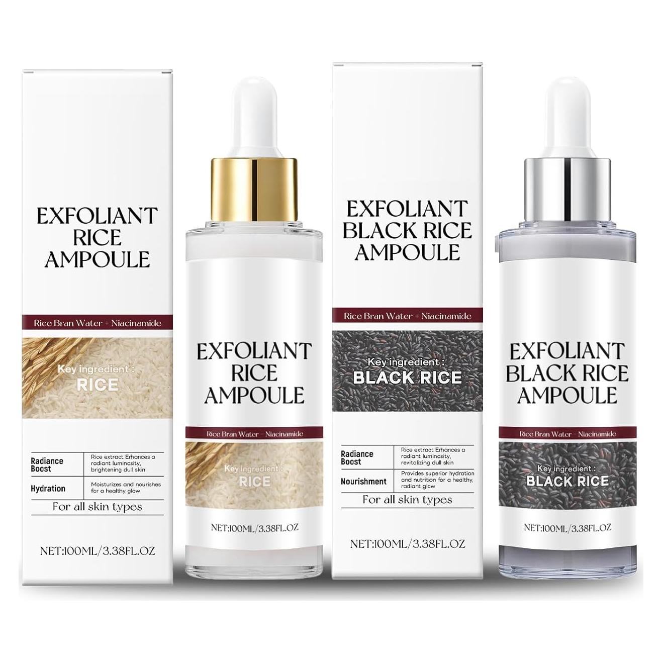 Conjunto de Ampollas Exfoliantes de Arroz Negro y Blanco - TooAemiS