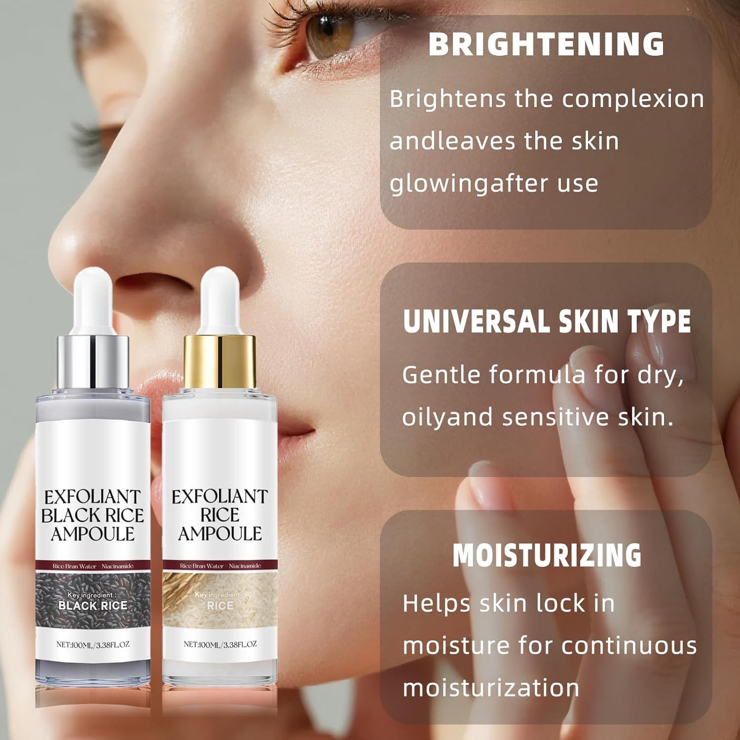 Conjunto de Ampollas Exfoliantes de Arroz Negro y Blanco - TooAemiS