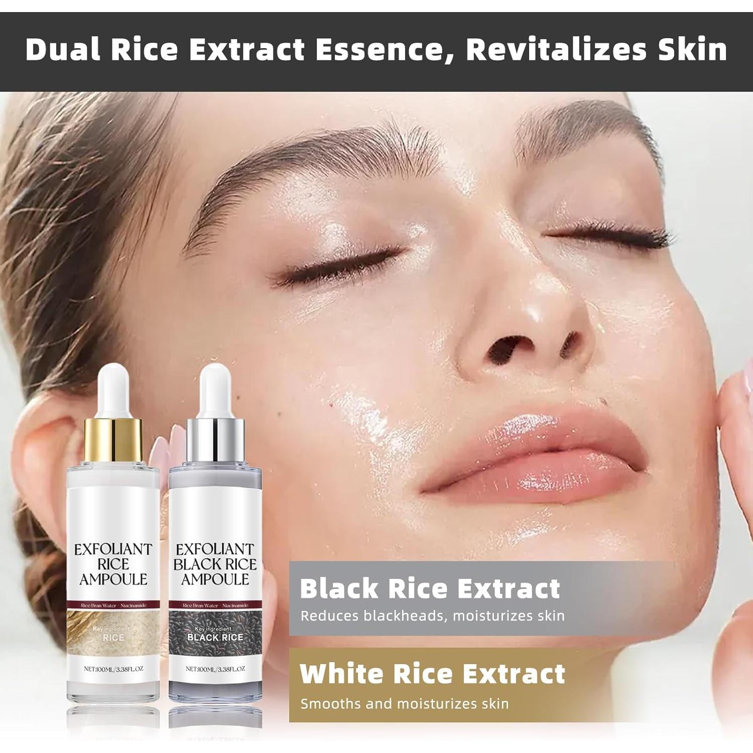 Conjunto de Ampollas Exfoliantes de Arroz Negro y Blanco - TooAemiS