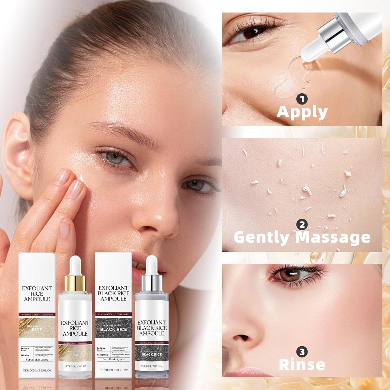 Conjunto de Ampollas Exfoliantes de Arroz Negro y Blanco - TooAemiS