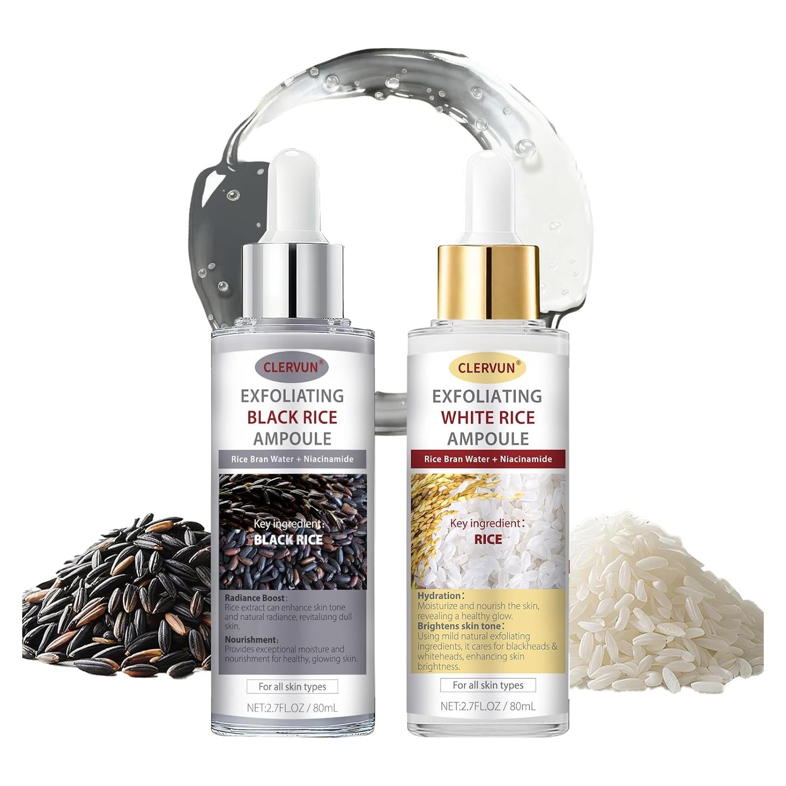 Ampolla Exfoliante de Arroz Negro y Blanco - 80ml - 2 PCS