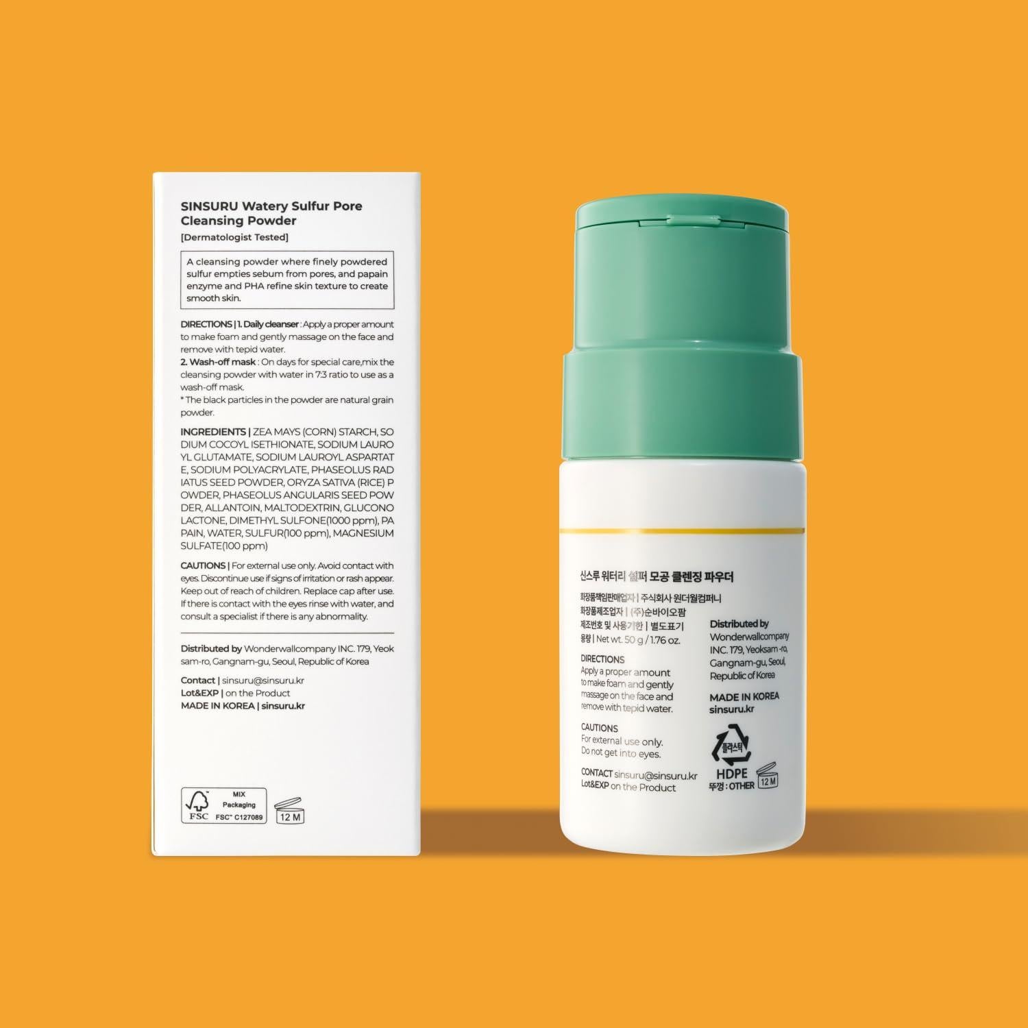 Limpiador Facial en Polvo Wonderwall 50g - Piel Sensible, Sin Fragancia