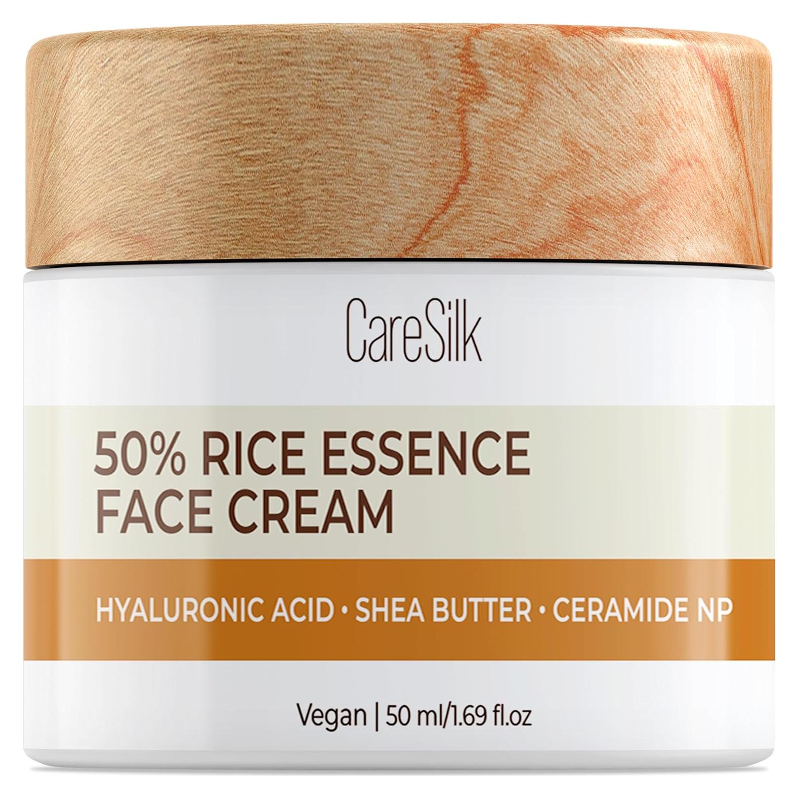 Crema Hidratante Facial CareSilk con Arroz Orgánico y Ácido Hialurónico