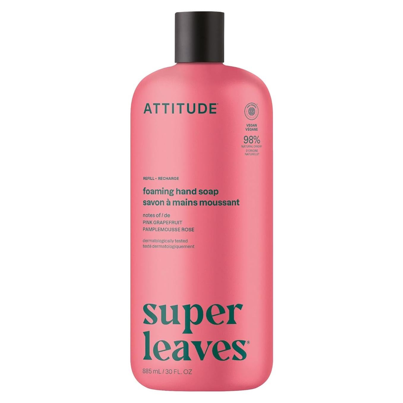 Jabón de Manos Espumoso ATTITUDE 887 ml Natural Vegano Pomelo