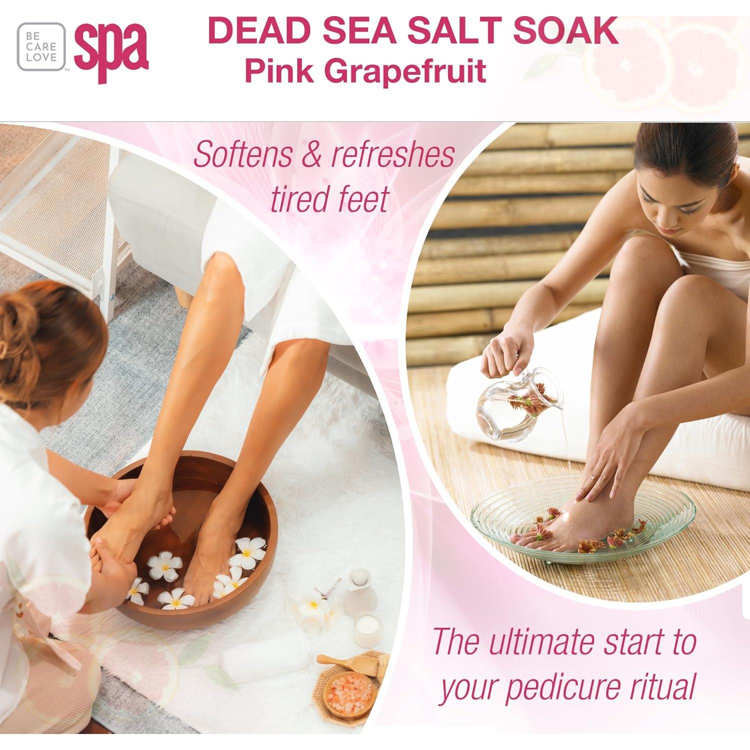 Sal de Mar Muerto Be Care Love Spa 16 oz Pomelo Rosa