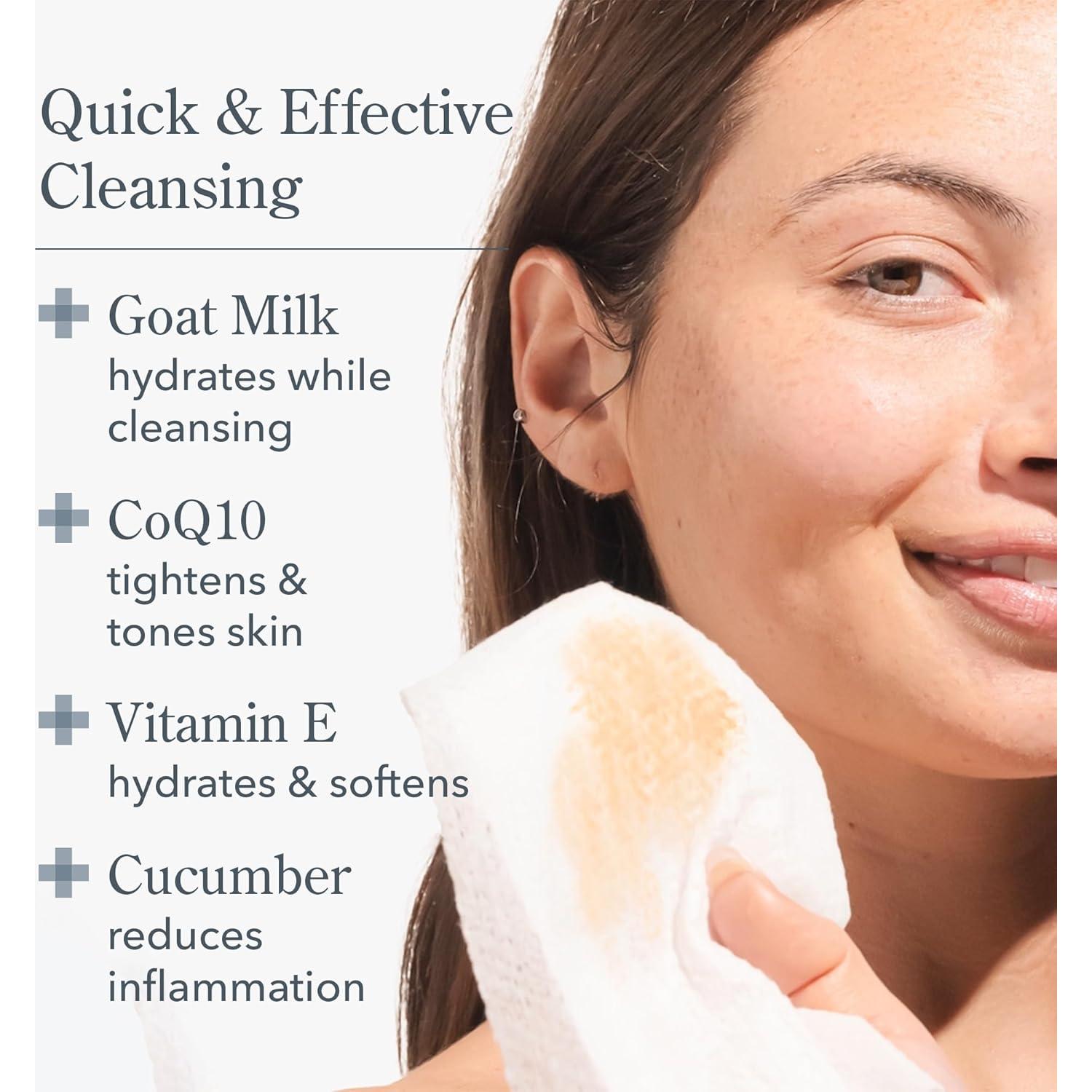 Toallitas limpiadoras Beekman 1802 con leche de cabra - 30 unidades